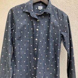 Blue/White Polka Dot Button Down shirt from J.Crew